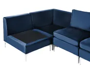 Modular Corner Sofa 4 Seater EVJA with Ottoman Velvet Navy Blue Left Hand_1068255