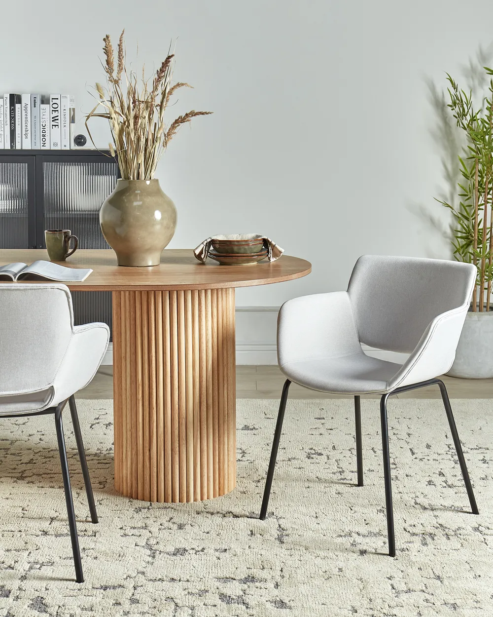 Set of 2 Dining Chairs AXTEL Fabric Light Grey
