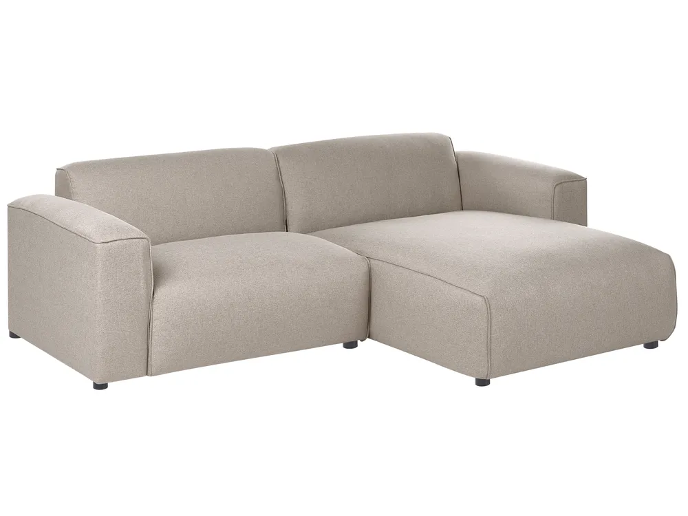 Corner Sofa 3 Seater FAABORG Fabric Beige Left Hand_1055838