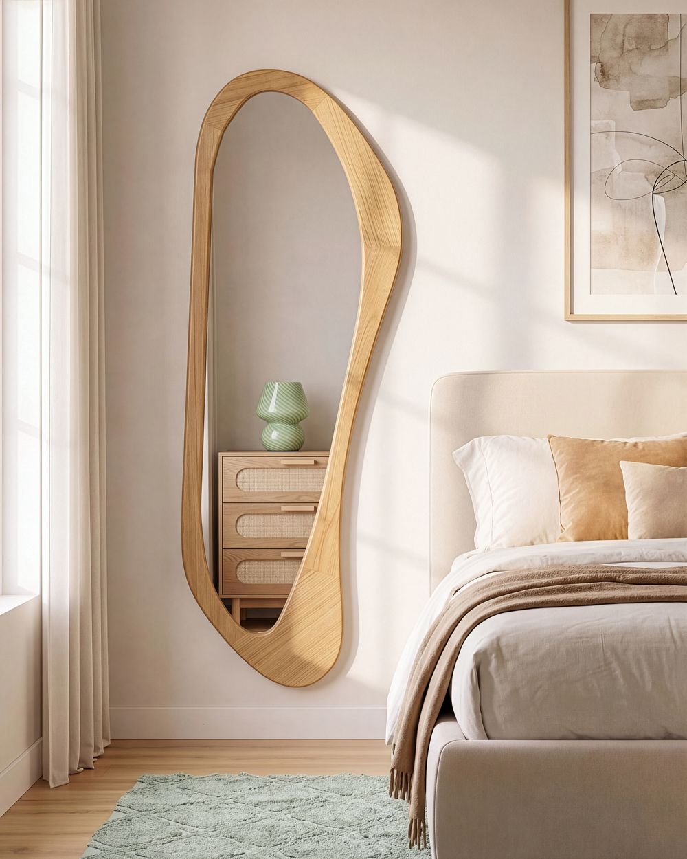Wall Mirror SAUVILLE 50 cm 160 cm Light Brown