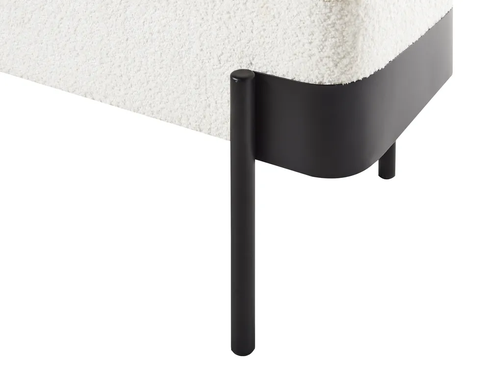 Klädd förvaringsbänk WARREN Chenille Off-White_962129