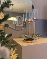 Ljusstake ABBEVILLE 48 cm Glas Guld_962627