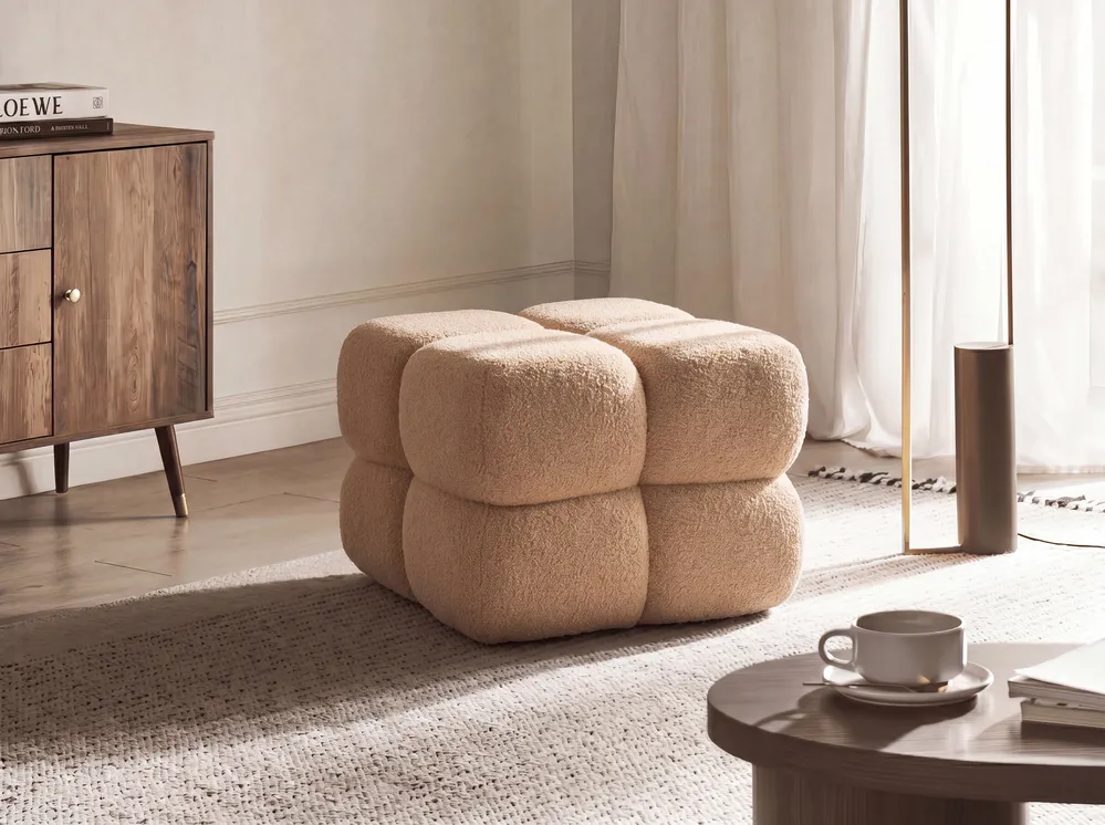 Pouffe CALIENTE Boucle Beige_1069770
