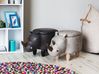 Storage Animal Stool RHINO Rhino Faux Leather Light Grey