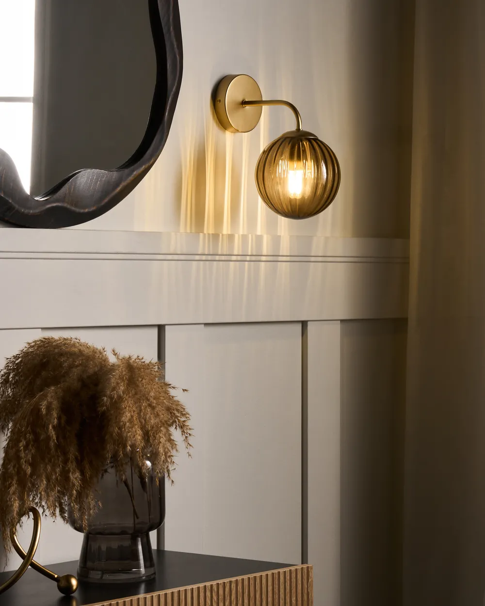 Wall Lamp BOOMI Glass Dark Brown