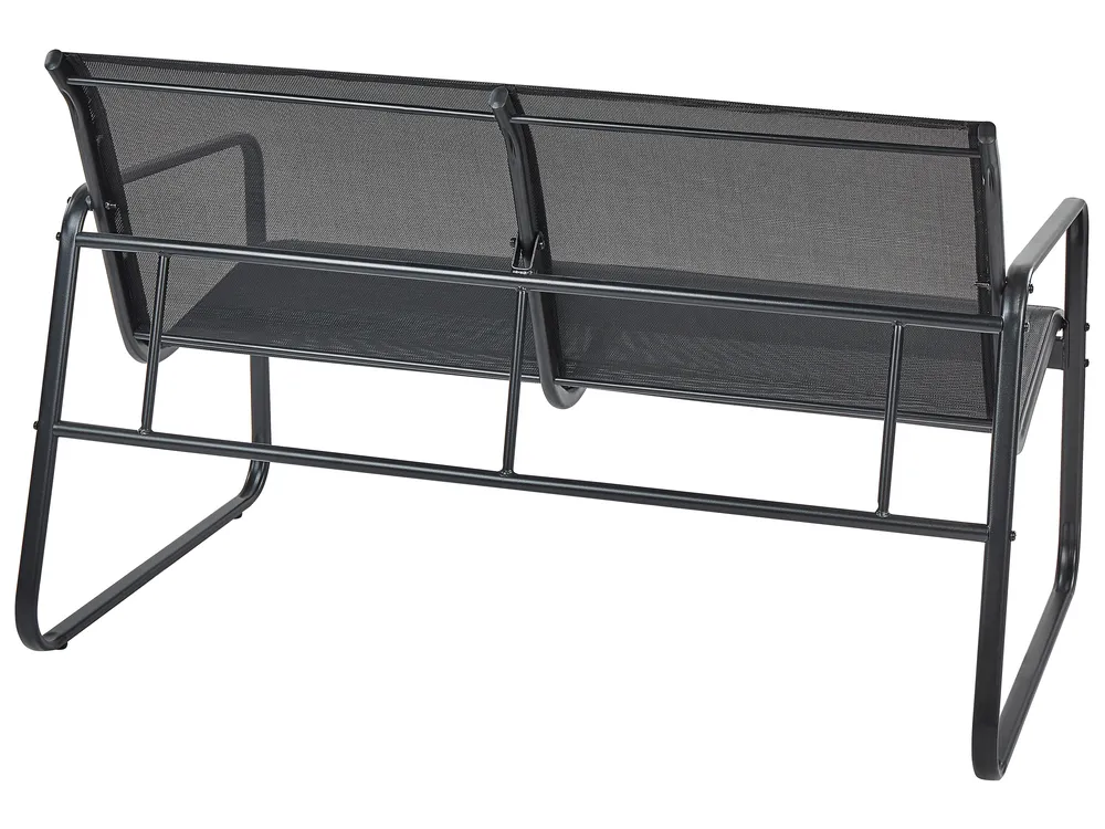 Garden Lounge Set with Table 4 Seater BARREA Metal Black_921823