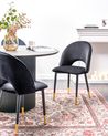 Set of 2 Dining Chairs MAGALIA Velvet Black
