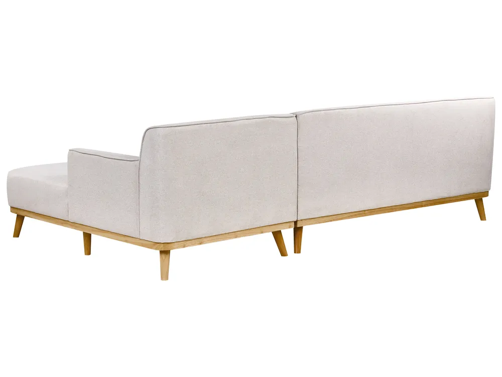 Corner Sofa 3 Seater SIMOS Fabric Light Grey Left Hand_928006