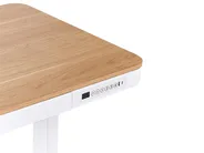 Elektriskt höj- och sänkbart skrivbord KENLY 120 cm 60 cm med USB-port Brun/ Vit_840235