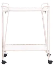 Storage Trolley YUMBILLA with Wheels Metal White_1062896