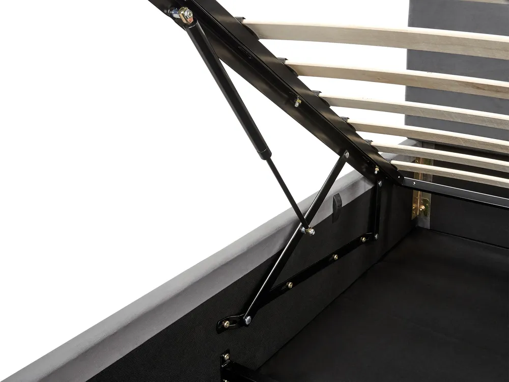 Ottoman Bed BOUSSE Velvet Dark Grey 180 x 200 cm (EU Super King)_862608