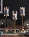 Candle Holder ABBEVILLE 48 cm Glass Black