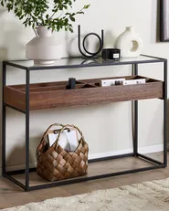 Console Table WACO Tempered Glass Black_825575