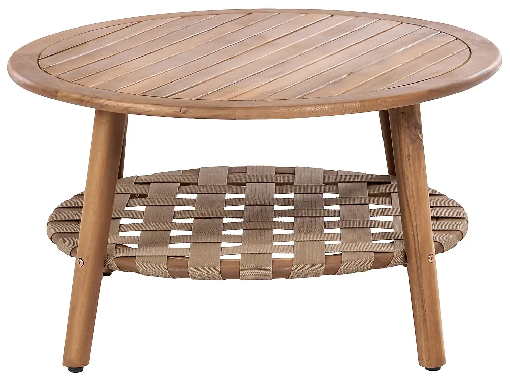 Sofabord til hagen Med hylle MILZANO 80 cm 80 cm Akasietre Brun_1182816