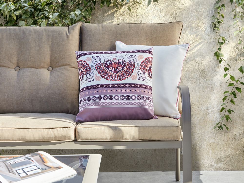 Set med 2 utomhusdynor TVISTA Orientaliskt tryck 45 x 45 cm Lila