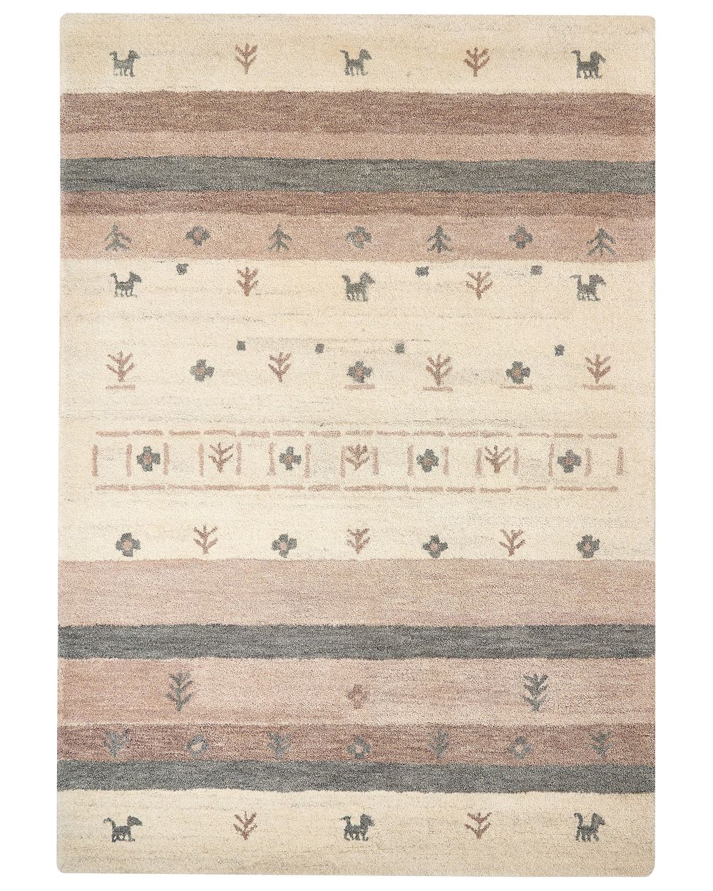 Teppe KARLI Beige 160 x 230 cm Gabbeh Ull