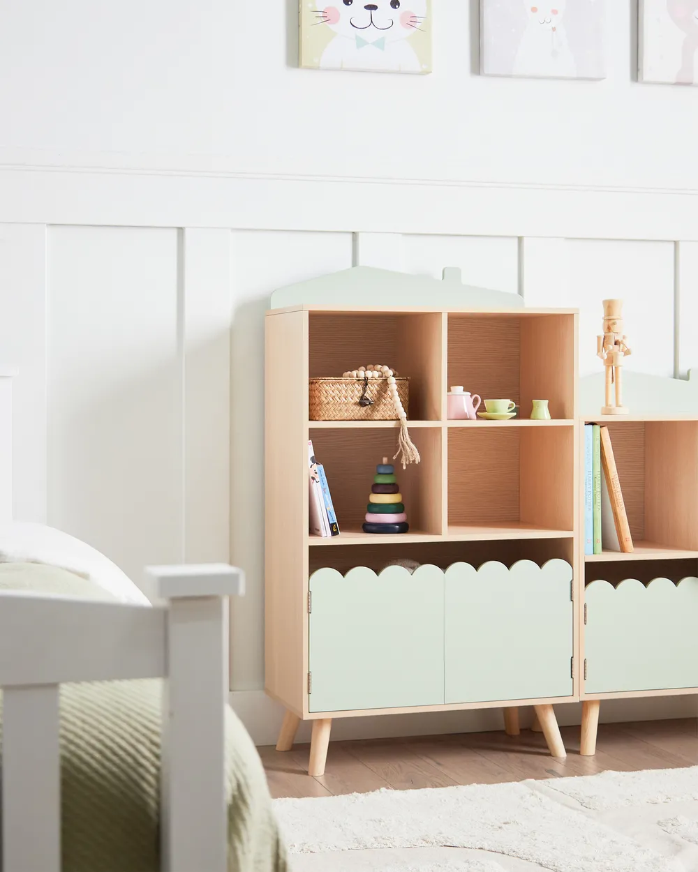 2 Tier Shelving Unit LACKEY 105 cm Light Green
