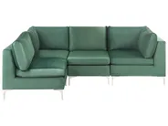 Modular Corner Sofa 4 Seater EVJA Velvet Green Right Hand_789549