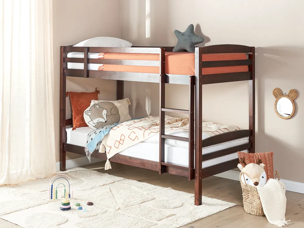 Bunk Bed Pine Wood REGAT 90 x 200 cm (EU Single) Dark Brown