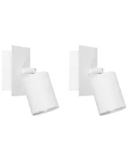 Set med 2 spotlightlampor TIGRIS Justerbar Metall Vit_795878