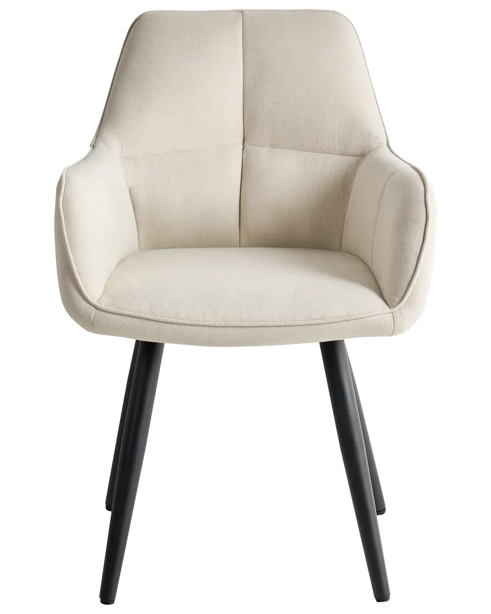 Set of 2 Dining Chairs TIRANO Faux Linen Light Beige_1042025