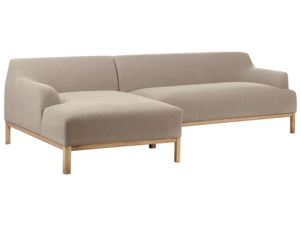 Corner Sofa 3 Seater SOSJO Fabric Taupe Right Hand_941221
