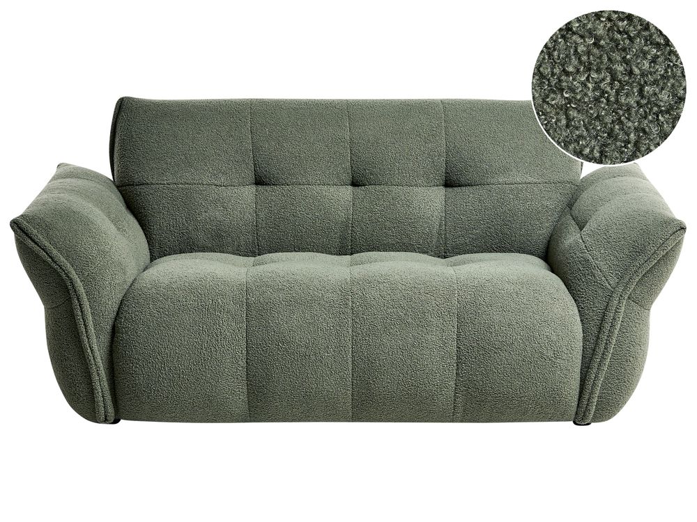 Sofa 2-seters HALBA Bouclé Grønn