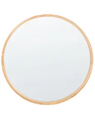 Wall Mirror CAZALIS 80 cm 80 cm Paulownia Wood Light Brown_1120753
