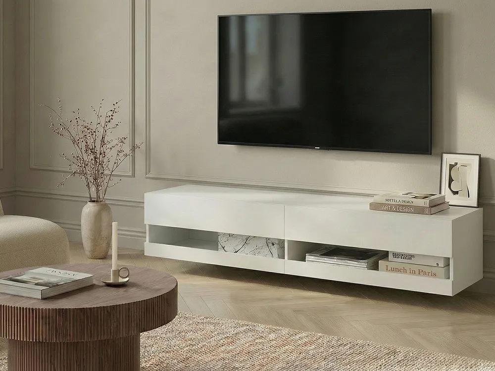 TV Stand with LED EDMONTON White