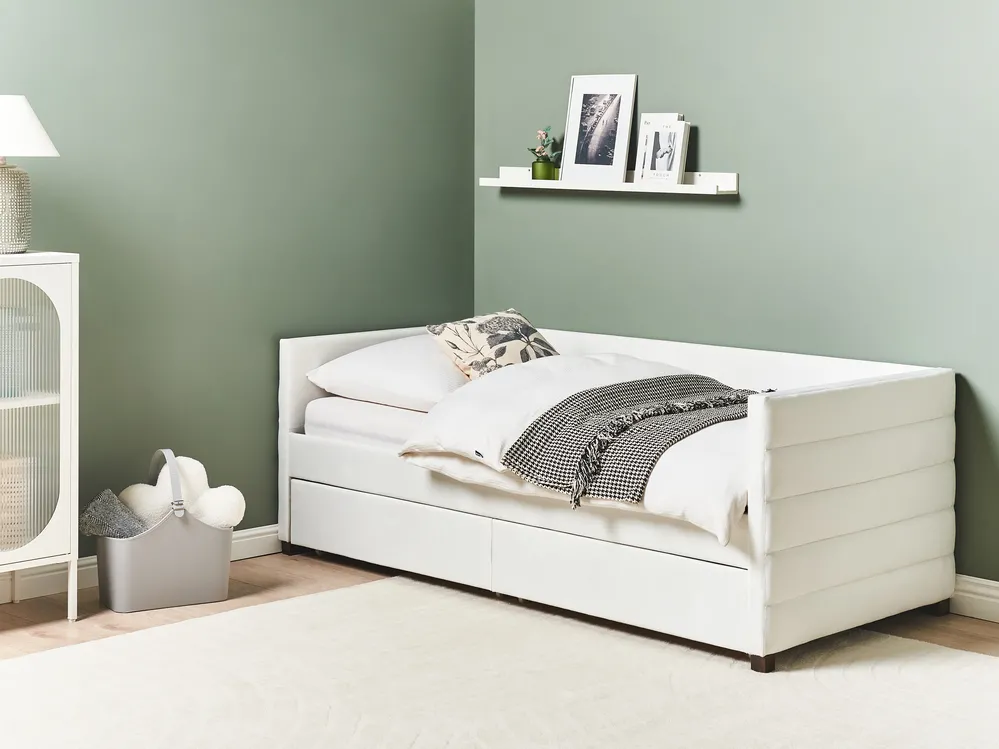 Daybed with Storage MARRAY Velvet Off-White 90 x 200 cm (EU Single)_969795