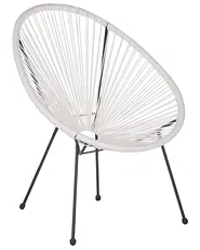 Set of 2 Garden Chairs ACAPULCO II PE Rattan White_811610
