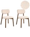 Set of 2 Dining Chairs MILLS Boucle Brown/ Light Beige