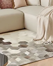 Rug SASON Grey 140 x 200 cm Leather_1177570