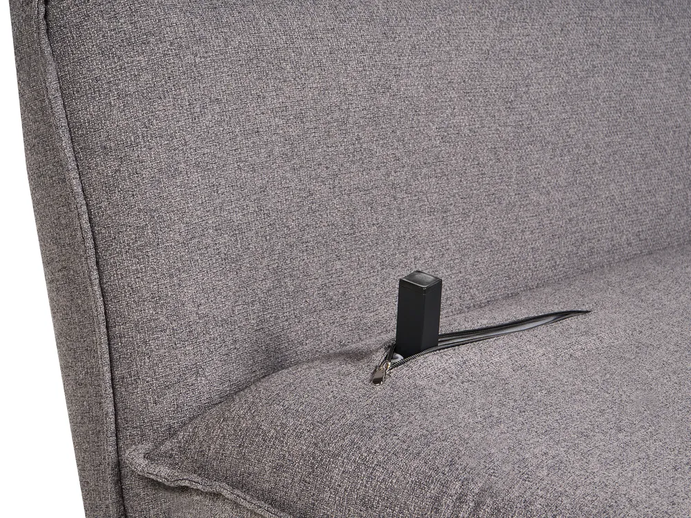 Sofa Bed 2 Seater ABISKO Faux Linen Dark Grey_1030939