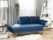 Right-Hand Chaise Longue MIRAMAS Velvet Navy Blue_739185