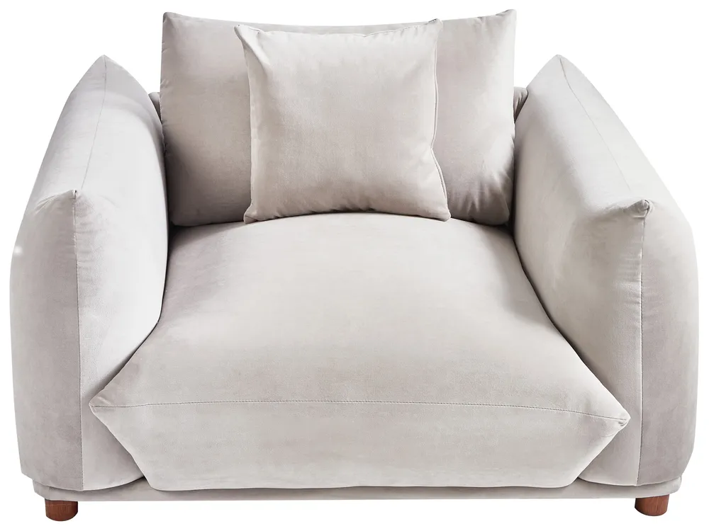 Living Room Set 5 Seater LUVOS Velvet Taupe_971967