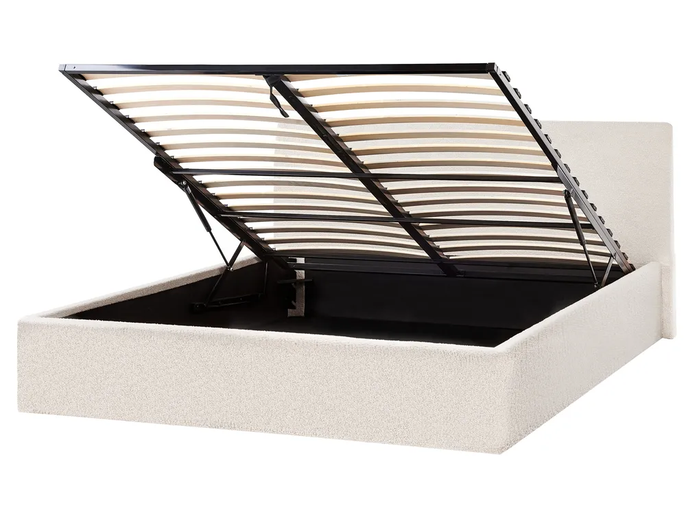 Ottoman Bed ORBEY Boucle Off-White 160 x 200 cm (EU King Size)_981724