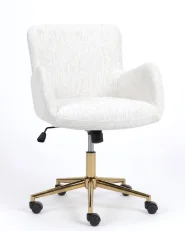 Skrivbordsstol MISORELA Chenille Off-White_1166473