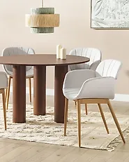 Set of 2 Dining Chairs ALICE Fabric Light Grey_1172114