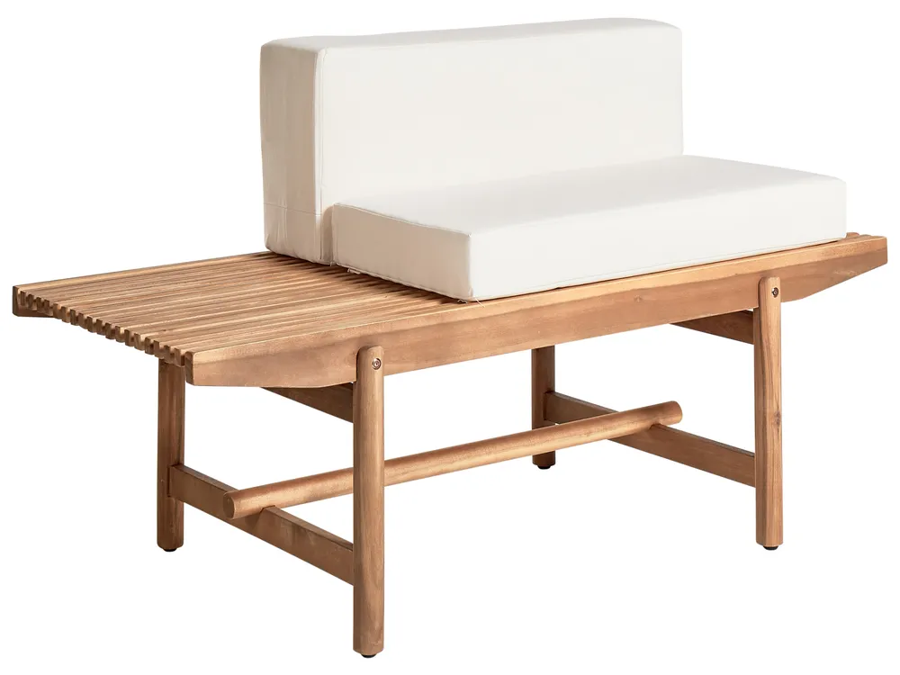 Garden Lounge Set with Table 2 Seater GIAVENO Acacia Wood Off-White_958673