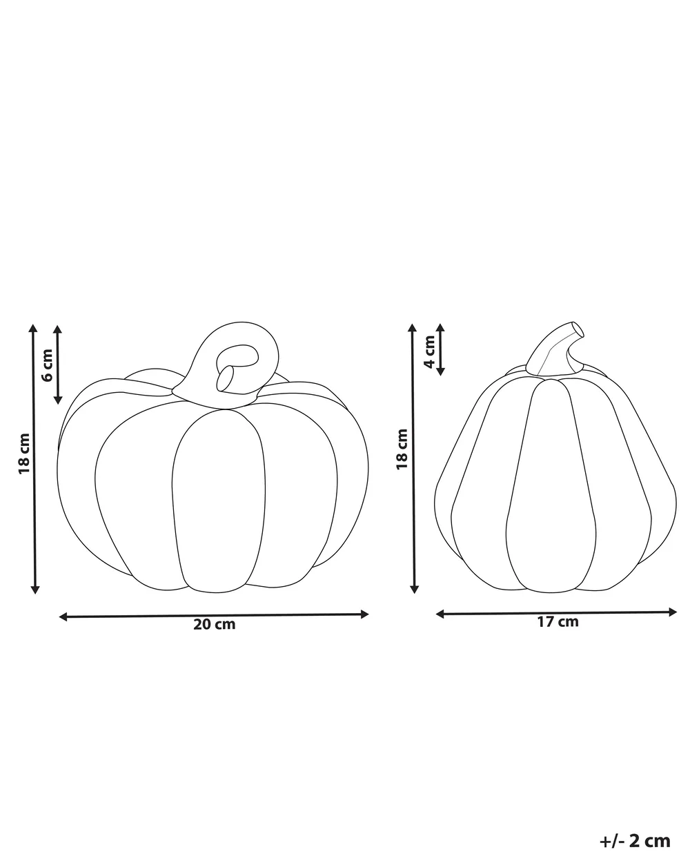 Set of 2 Figurines Pumpkin CHALKIDA Orange_846399