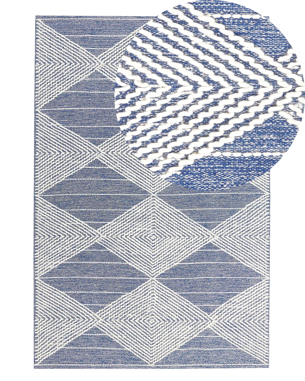 Rug DATCA Blue 140 x 200 cm Wool