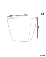 Set of 2 Plant Pots ZELI 49 cm Dark Grey_850554
