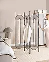 3 Panel Room Divider NOALE 135 cm 170 cm Black