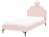 Barnsäng Krona Sammet RUBIAN 90 x 200 cm med LED-lampor Rosa
