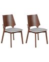 Set of 2 Dining Chairs ABEE Brown/ Grey