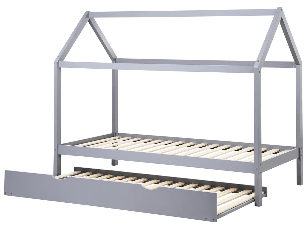 Utdragbar barnsäng Furu CRILLON 90 x 200 cm Grå_961930