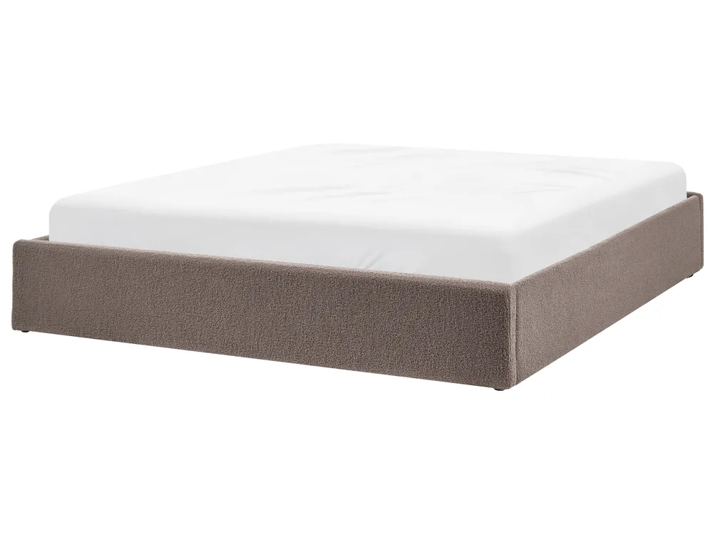 Ottoman Bed without Headboard DINAN Boucle Taupe 180 x 200 cm (EU Super King)_1120222