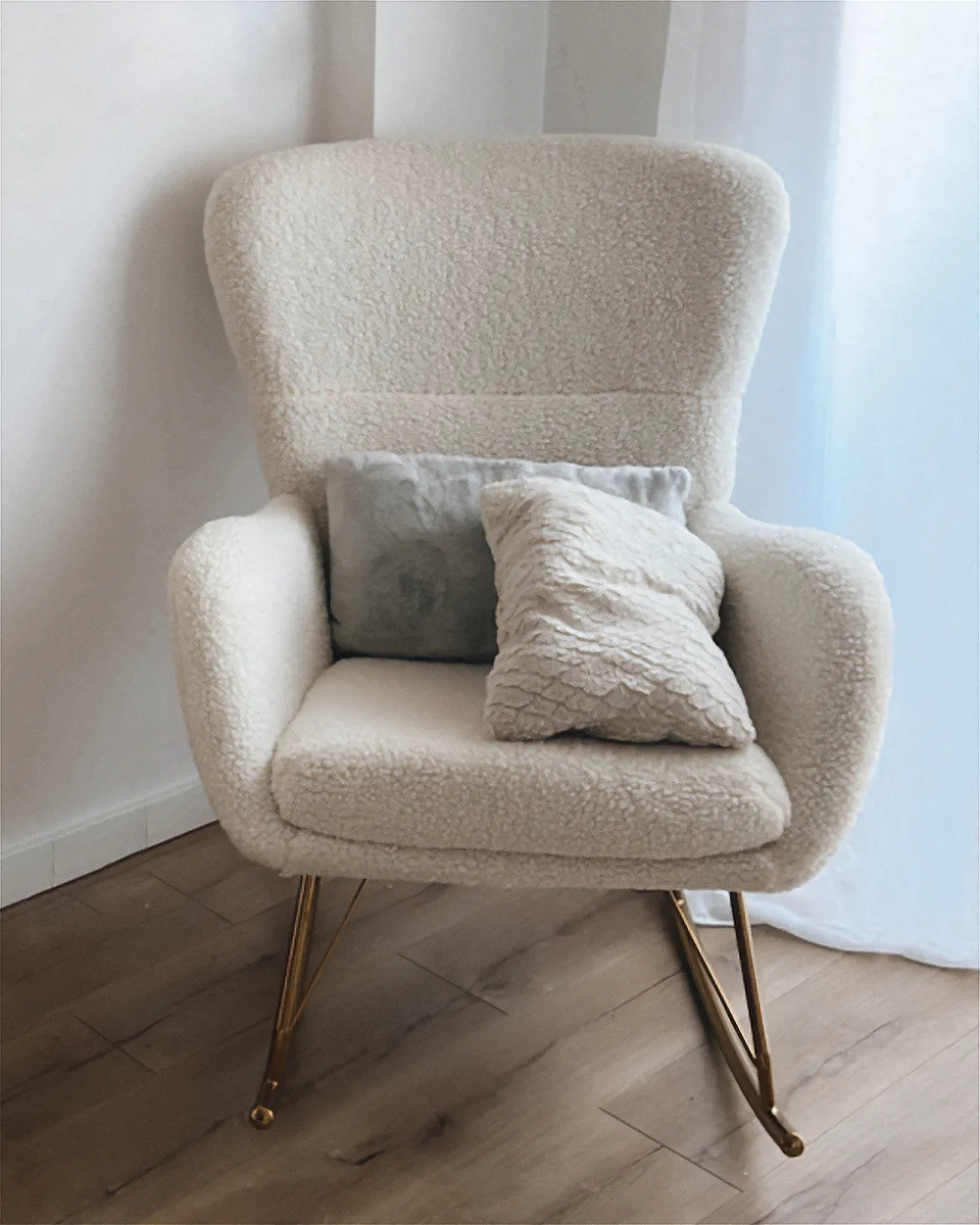 Rocking Chair ANASET Boucle White_884279