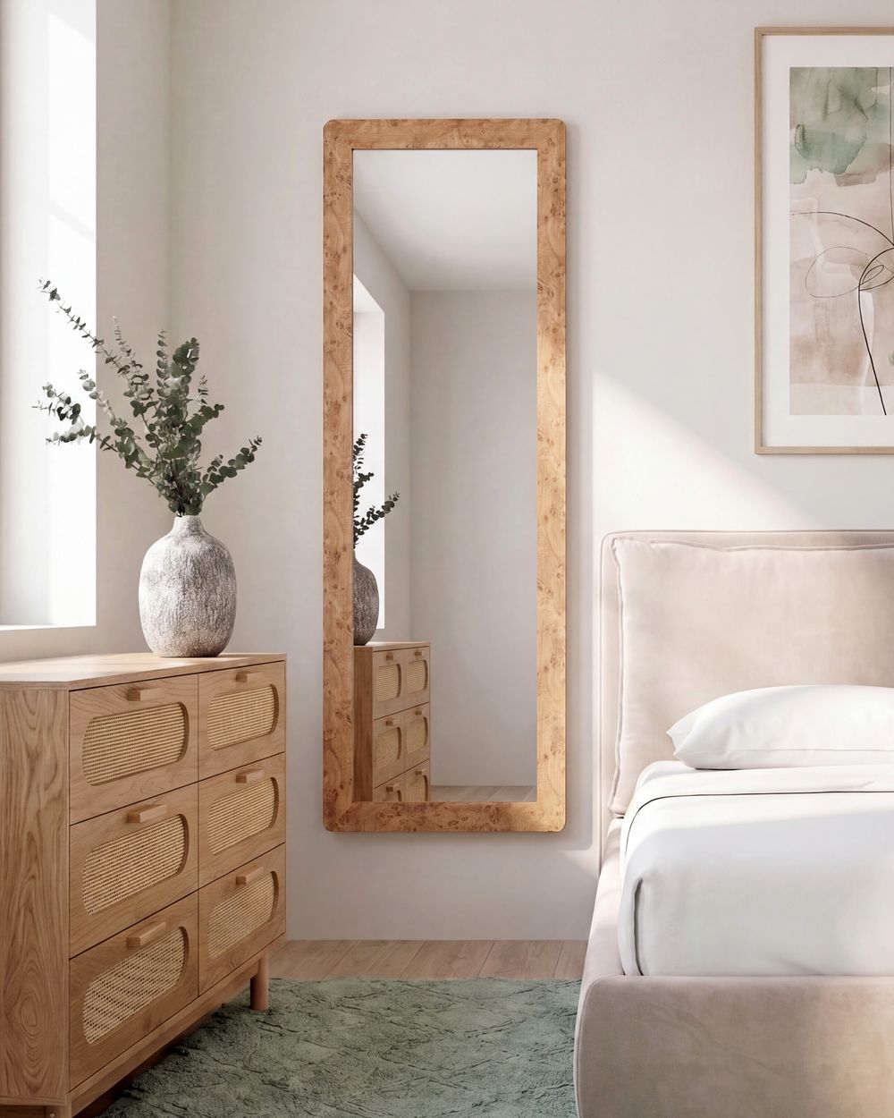 Wall Mirror GALAN 50 cm 160 cm Light Brown